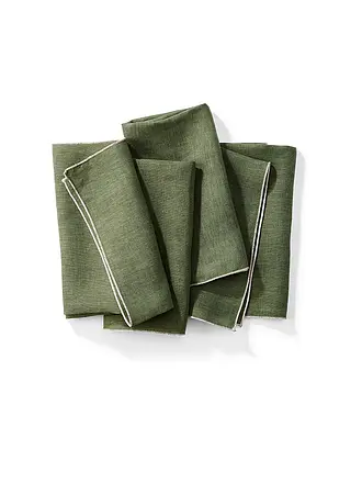 FYNCH-HATTON | Leinen-Servietten 4-tlg LUMO Walnut | dunkelgrün